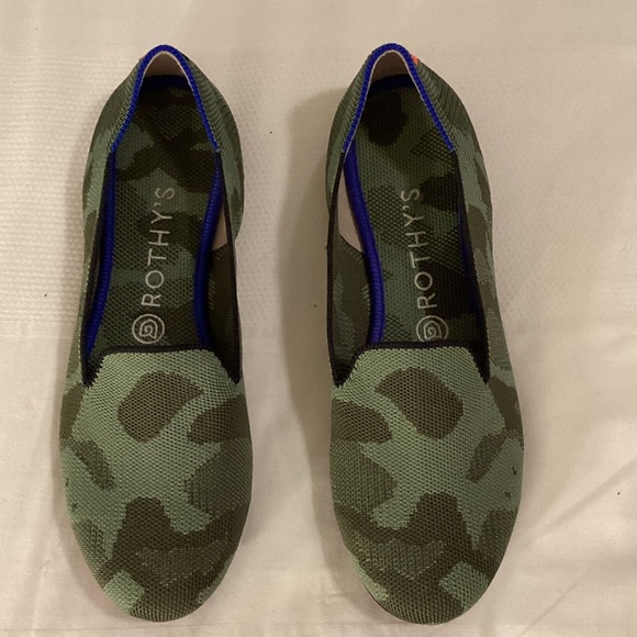Rothy's The Loafer Olive Camo Shoes - Picture 3 of 12